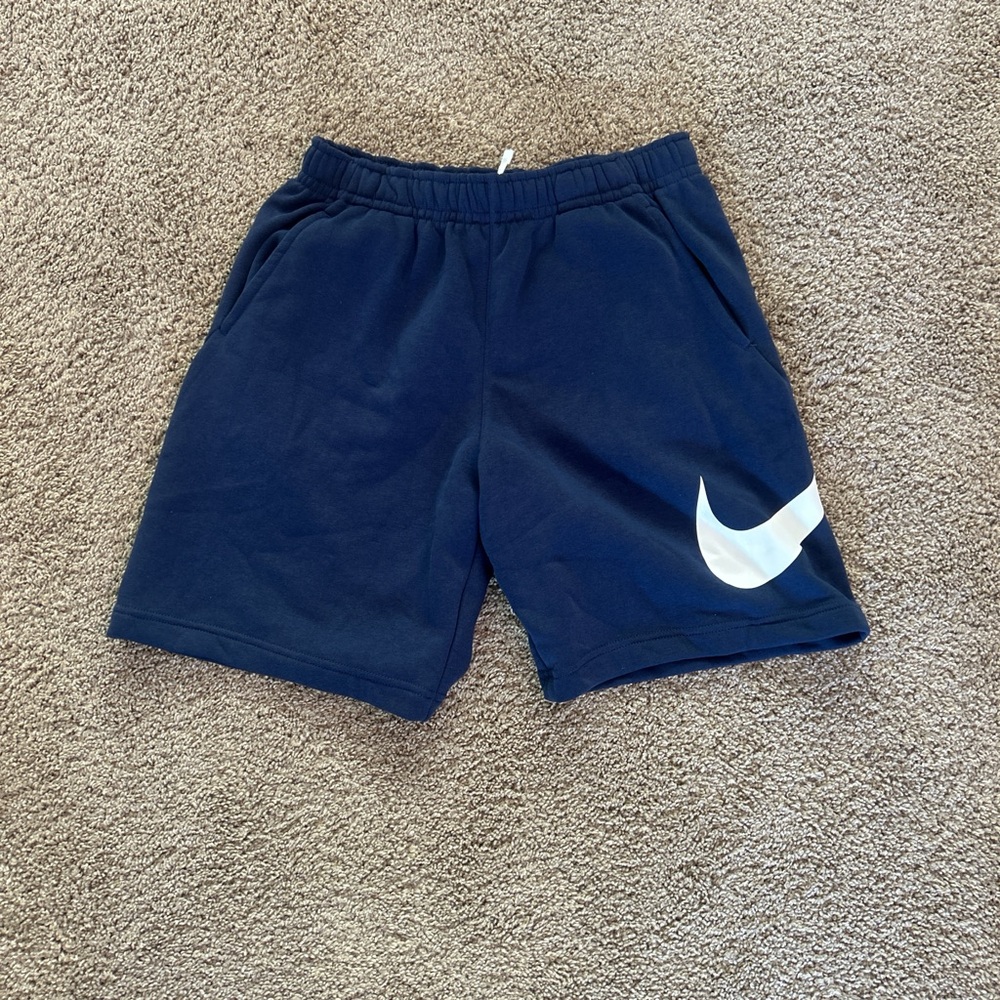 Nike Blue and White Cotton Shorts with Elastic Waistband